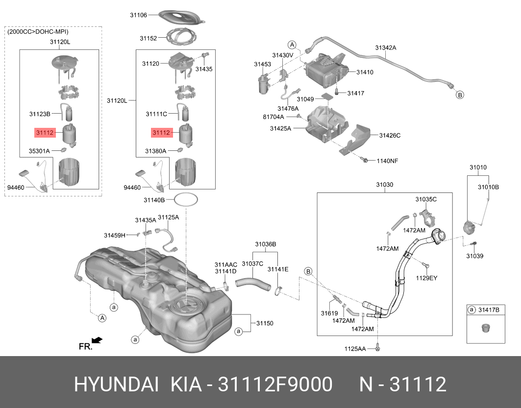 Фильтр топливный   HYUNDAI/KIA арт. 31112-F9000