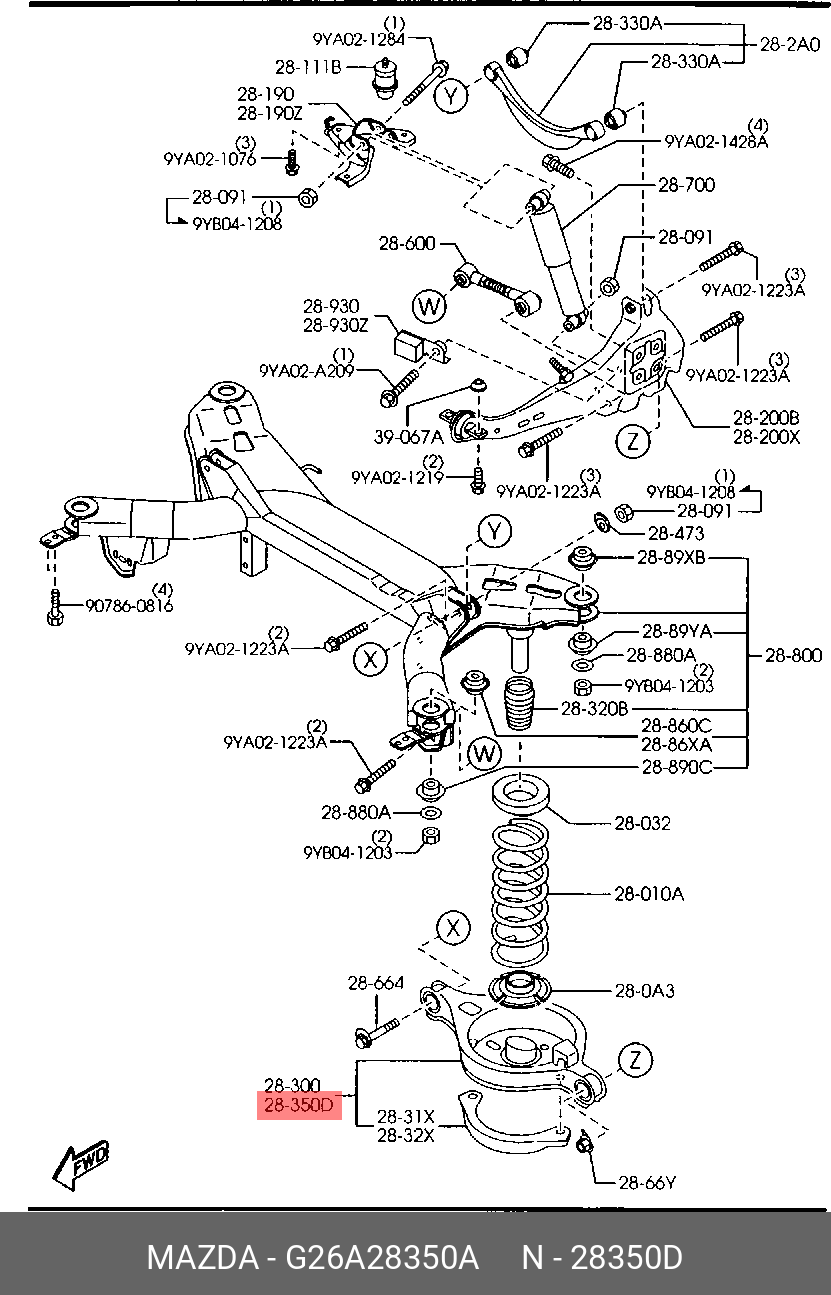 Схема задней подвески mazda 5