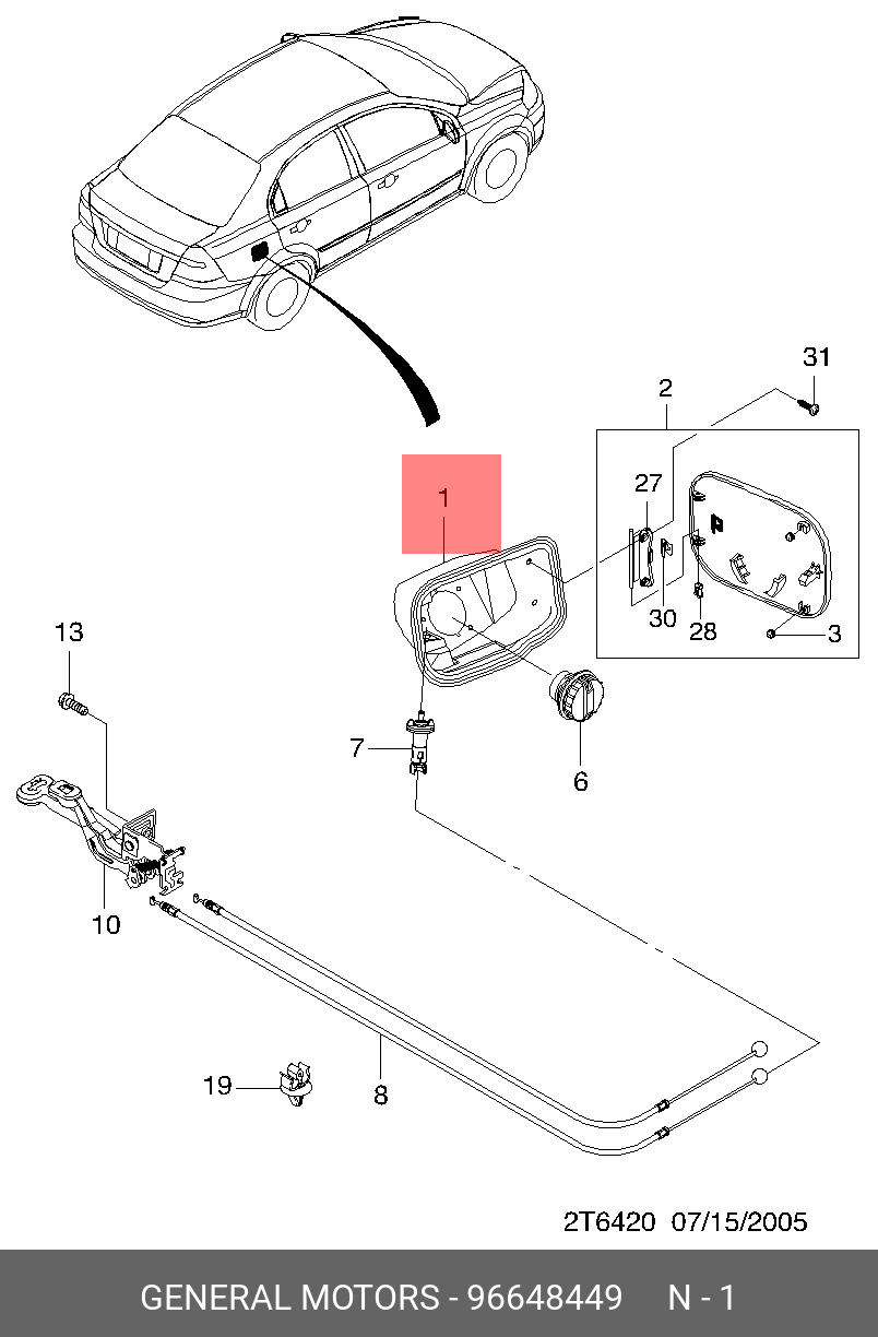 96648449 Кожух топливной горловины CHEVROLET AVEO 2 GENERAL MOTORS купить,  цена в Челябинске