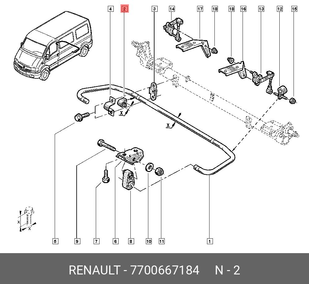 7700667184 (77 00 667 184) RENAULT Подвеска, стабилизатор | Купить запчасть