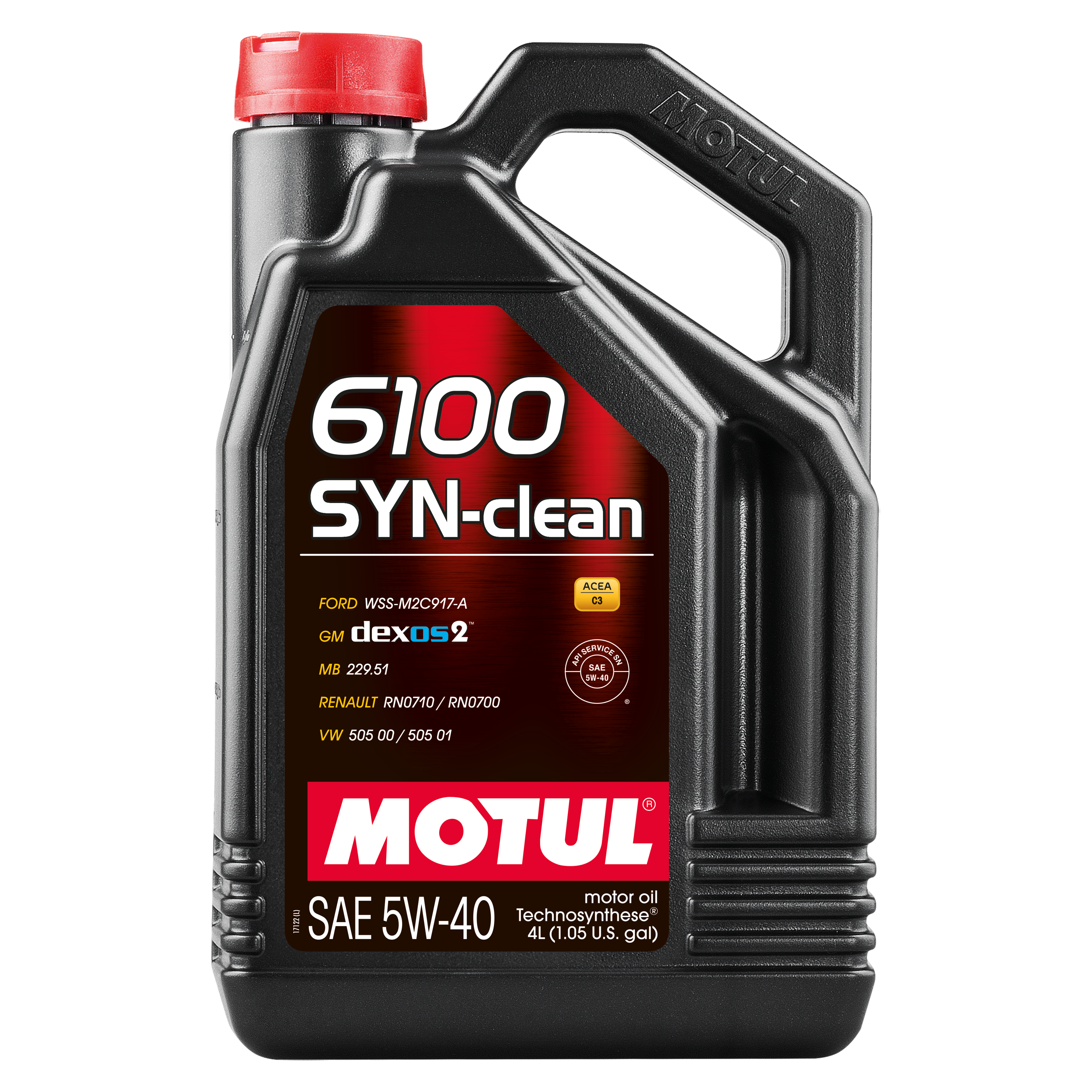 Масло моторное "MOTUL 6100 SYN-CLEAN 5W-40 ACEA C3; API SN", 4л