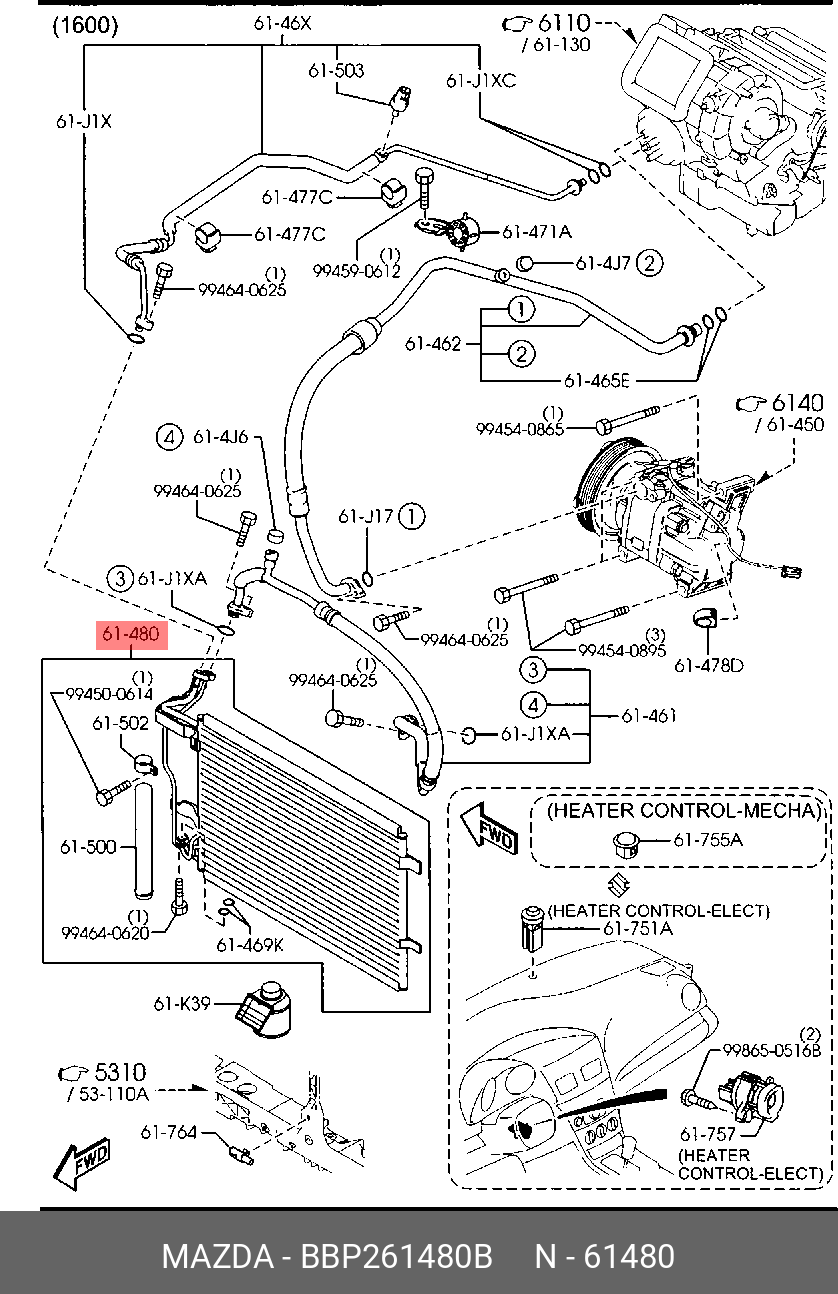 Mazda MAZDA 3 1013 CONDENSER [2] BBP261480B Spare Parts Shop