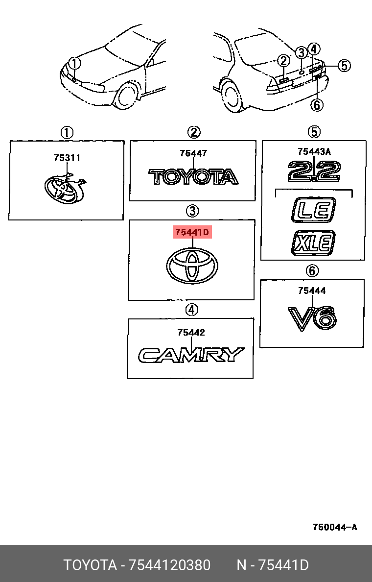 TOYOTA Celica Rear Trunk Boot Emblem Badge 75441-20380