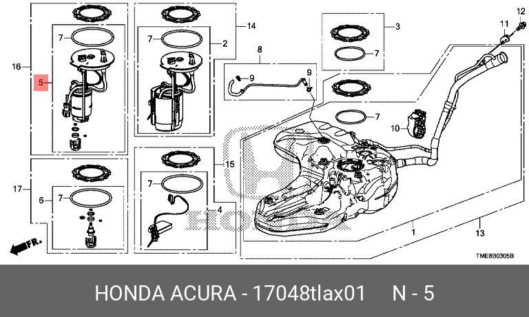 Фильтр топливный   HONDA арт. 17048TLAX01