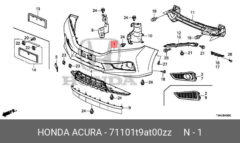 Honda CITY 14-17 BUMPER FRONT FPI [2] - 71101-T9A-T00ZZ | Spare