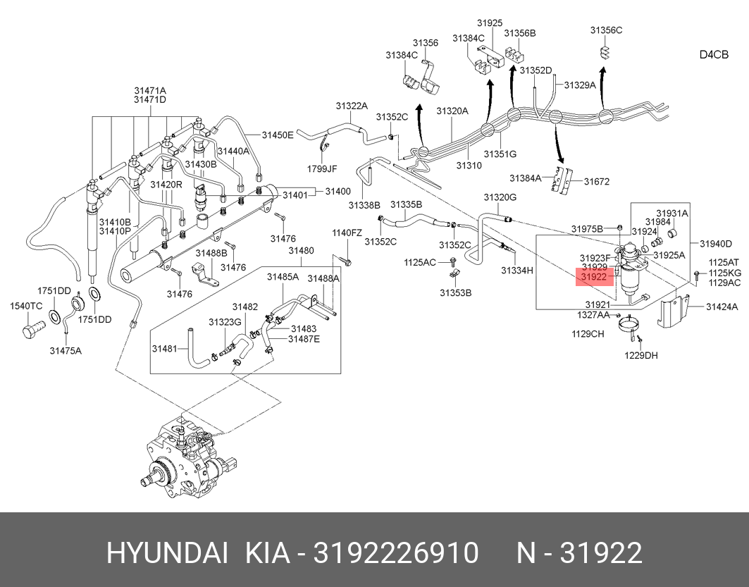 Фильтр топливный   HYUNDAI/KIA арт. 3192226910