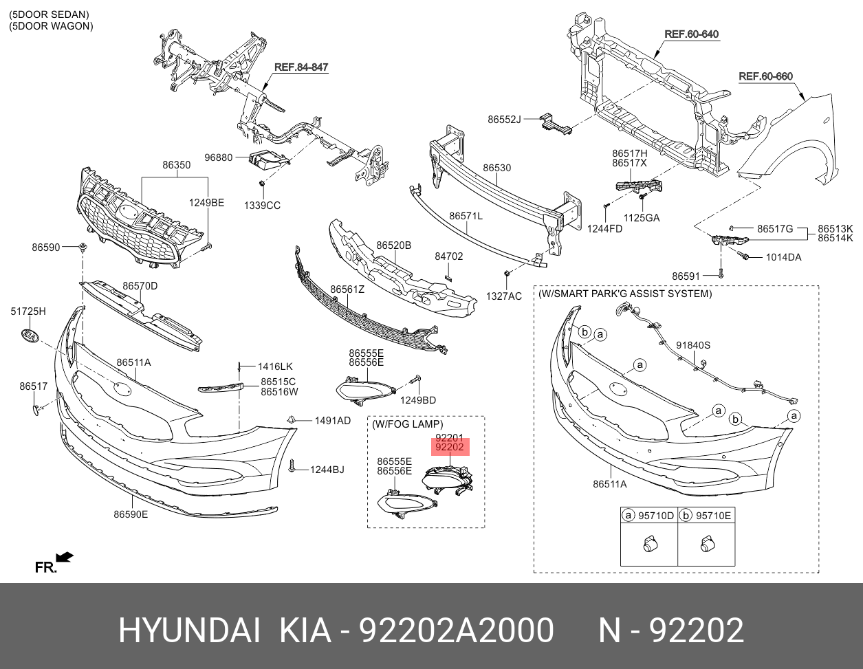 92202A2000 HYUNDAI-KIA Фара противотуманная правая KIA CEED (2012>)