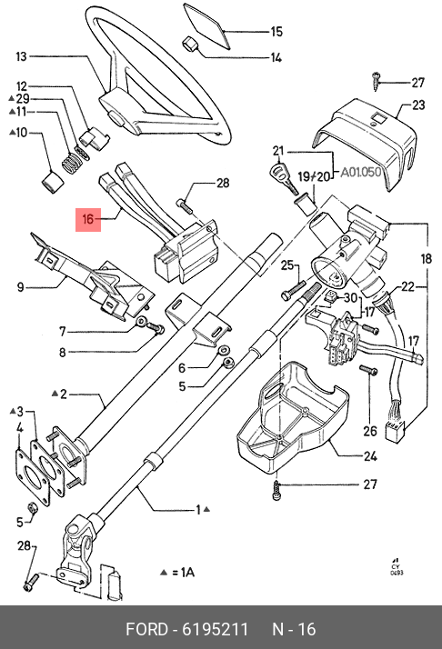 3C529AA Колонка рулевая Ford Focus 1 1998-2004 1999 купить бу в Самаре Z3594107 