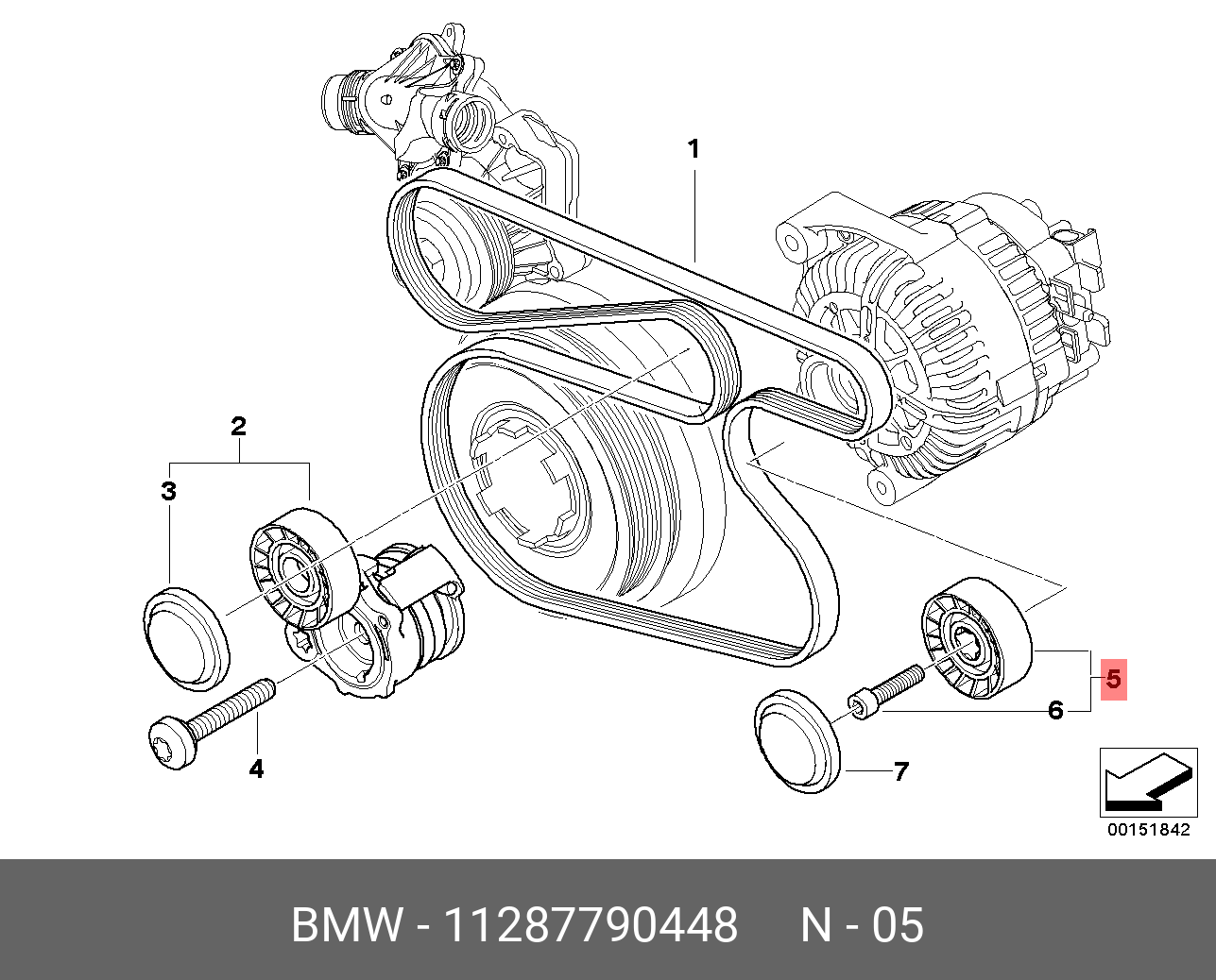 Схема приводного ремня bmw n55