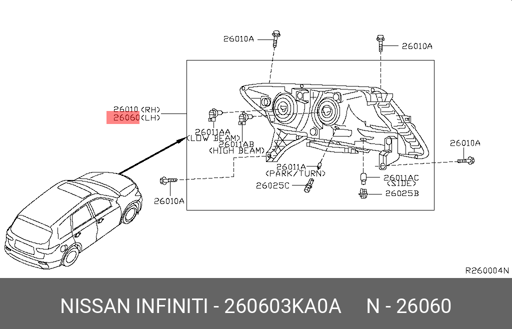 Nissan PATHFINDER 13-17 HEAD LAMP USA DEPO LH [2] - 26060