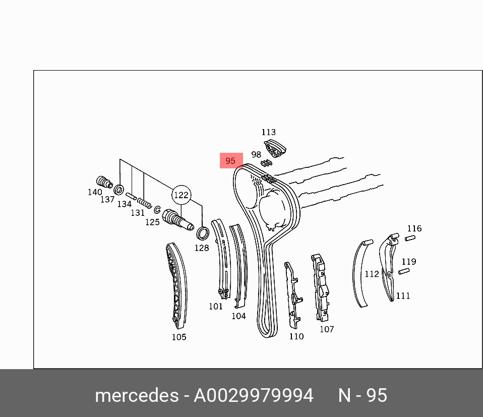 Цепь ГРМ   Mercedes-Benz арт. A 002 997 99 94