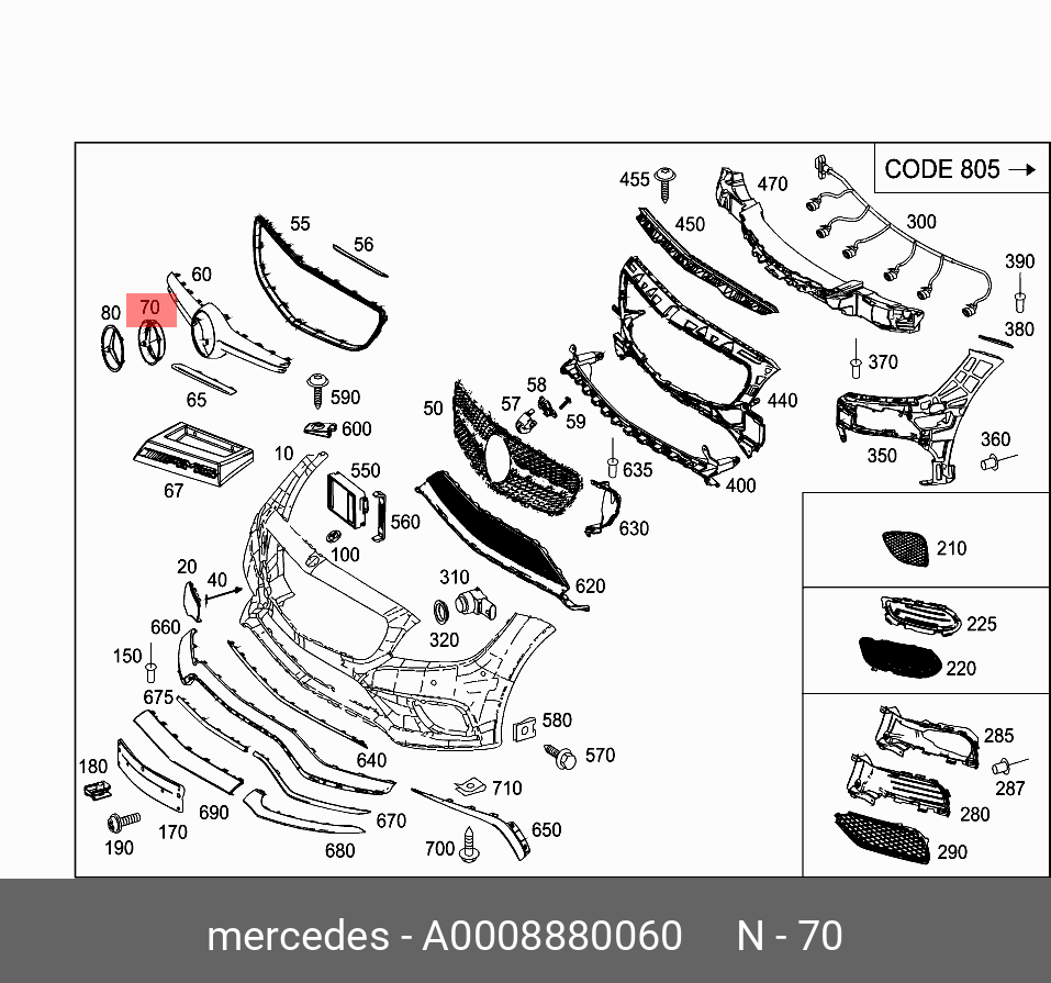 Genuine Mercedes-Benz Radiator Grille Star Badge Base Plate A0008880060