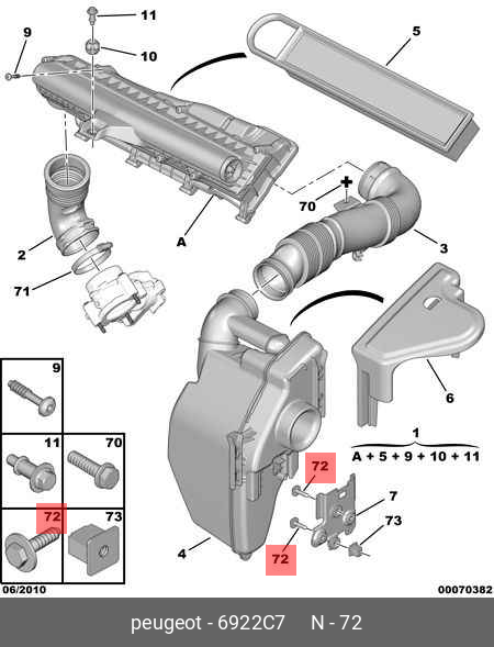 6922.C7 Болт diam 6x100 30 CITROEN PEUGEOT купить, цена в Челябинске