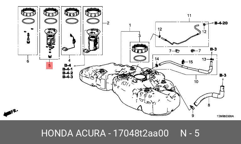 Фильтр топливный   HONDA арт. 17048T2AA00