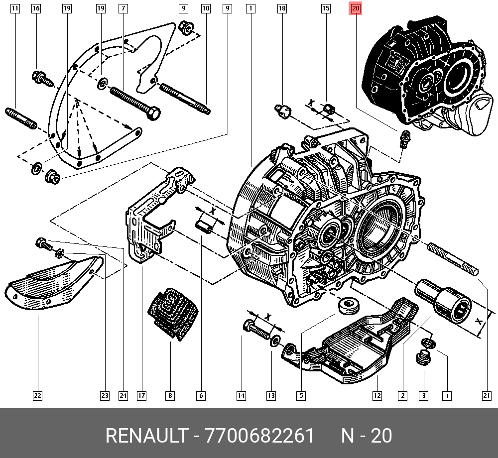 7700682261 RENAULT PLUG GEARBOX - купить, цена в Санкт-Петербурге