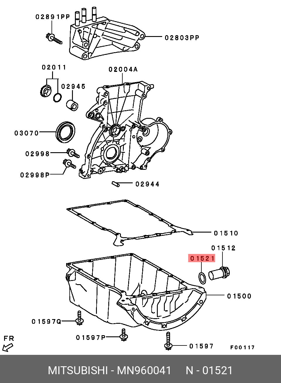Прокладка сливной пробки поддона двигателя   MITSUBISHI арт. MN960041