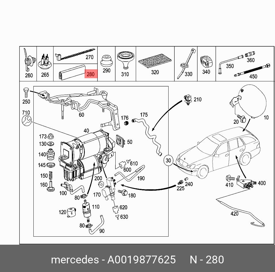 Мерседес w220 схема пневмоподвески