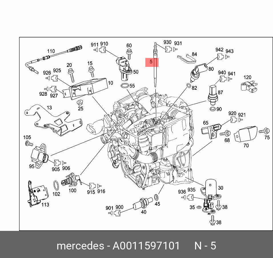 Свеча накаливания   Mercedes-Benz арт. A0011597101