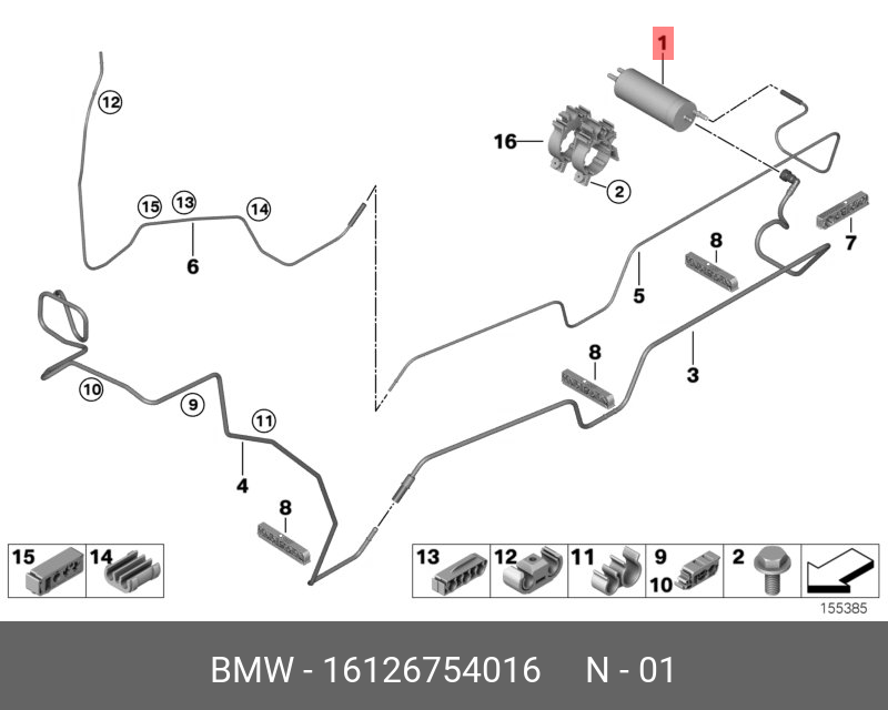 Фильтр топливный   BMW арт. 16126754016
