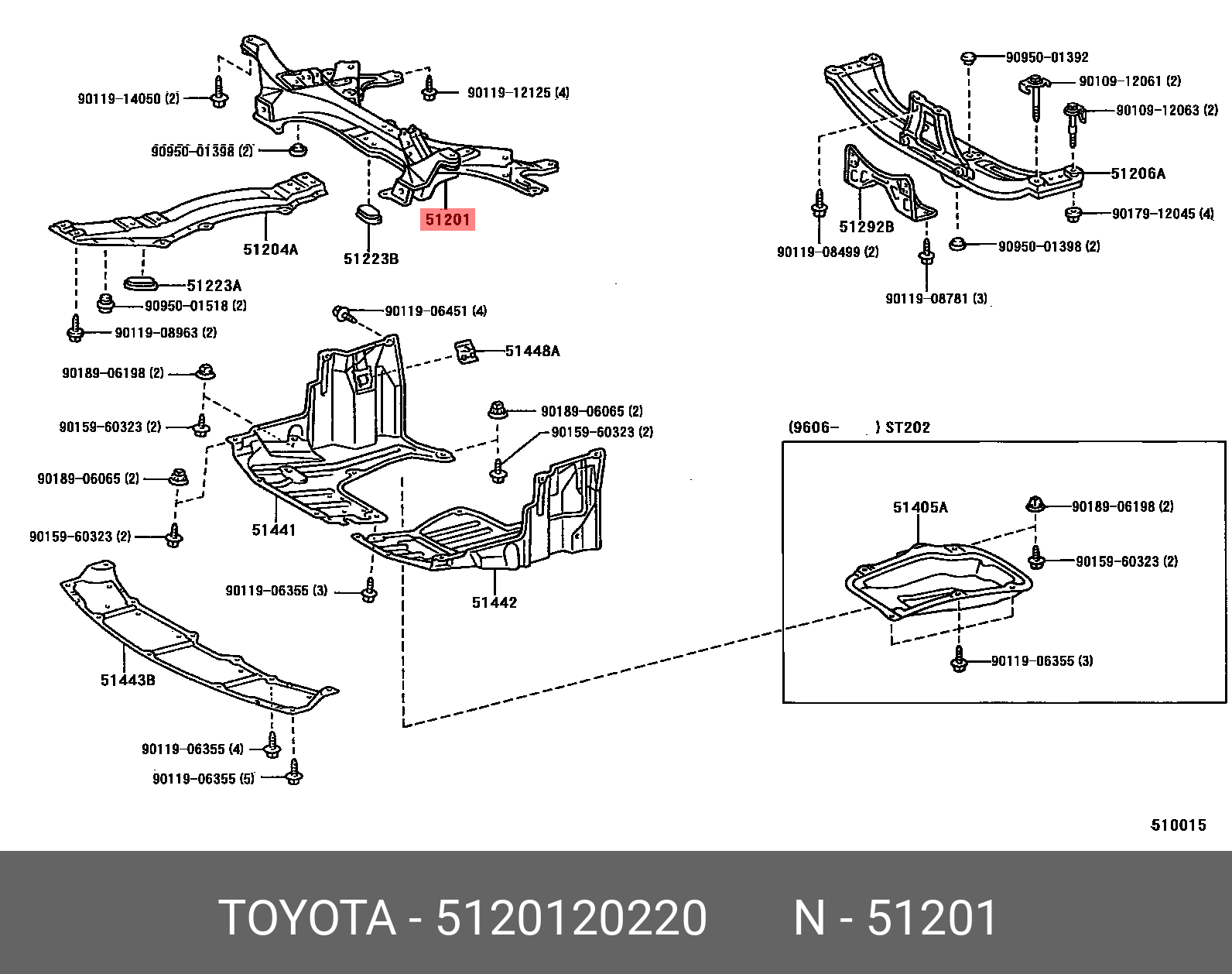 5120120220 (51201 20220) TOYOTA Вспомогательная рама/агрегат опоры | Купить  запчасть