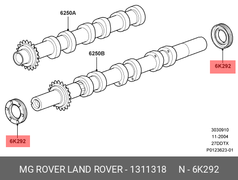 Распредвал Дискавери 1. Сальник Land Rover tbx000080.