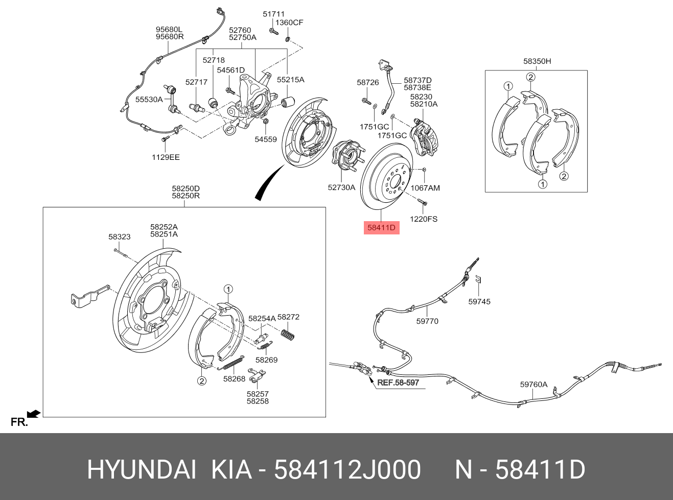 Диск тормозной, задний   HYUNDAI/KIA арт. 584112J000