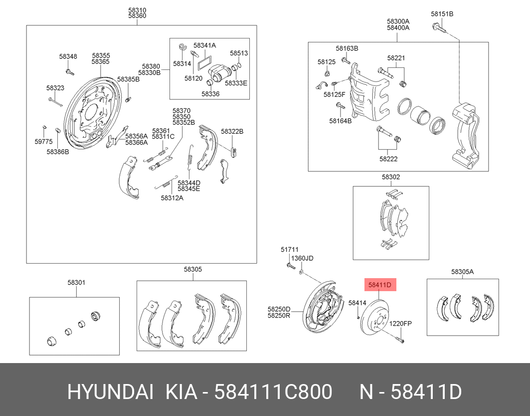 Диск тормозной, задний   HYUNDAI/KIA арт. 584111C800