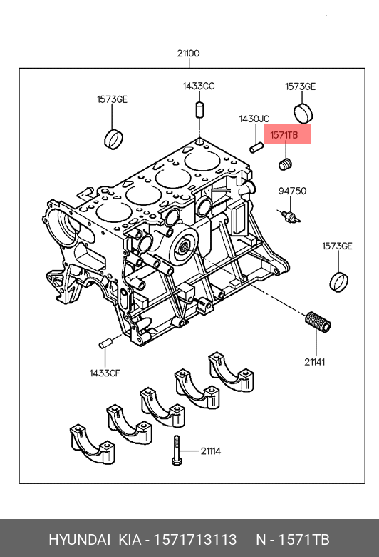 1571713113 ЗАГЛУШКА ГОЛОВКИ БЛОКА ЦИЛИНДРОВ HYUNDAI KIA купить, цена в ...