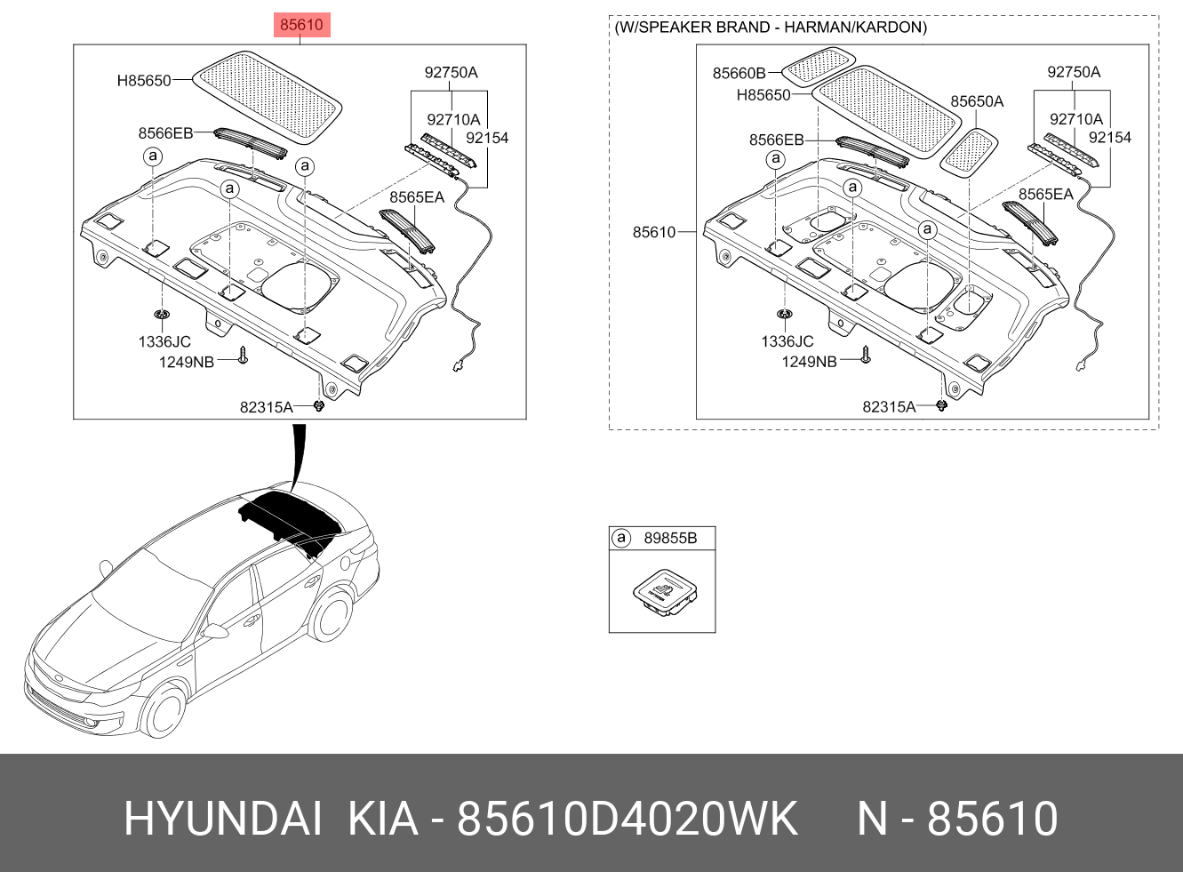 85610D4020WK Hyundai/Kia TRIM ASSY-PACKAGE TR - купить, цена в  Санкт-Петербурге