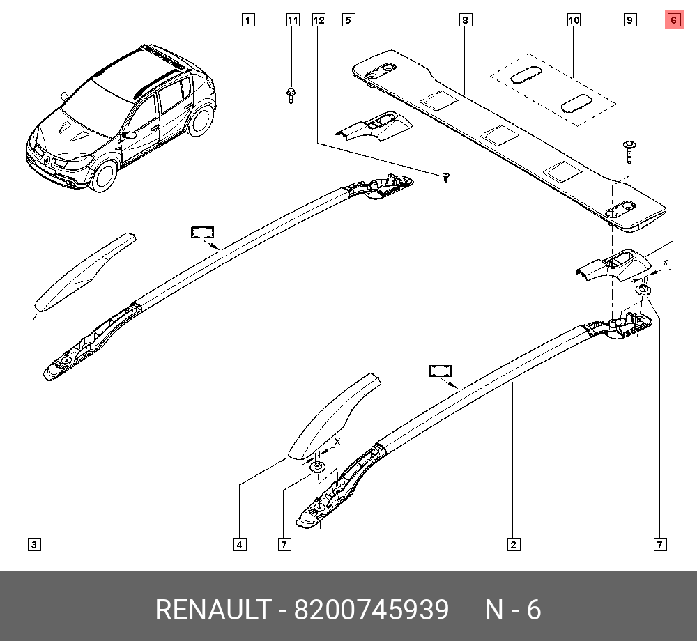 8200745939 ЗАГЛУШКА РЕЙЛИНГА (ПЛАС) [ORG] RENAULT купить, цена в Челябинске