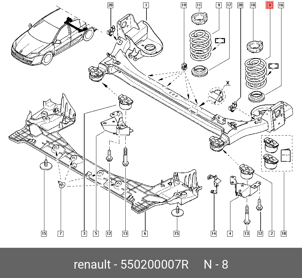 Подвеска рено сценик 2 схема передняя