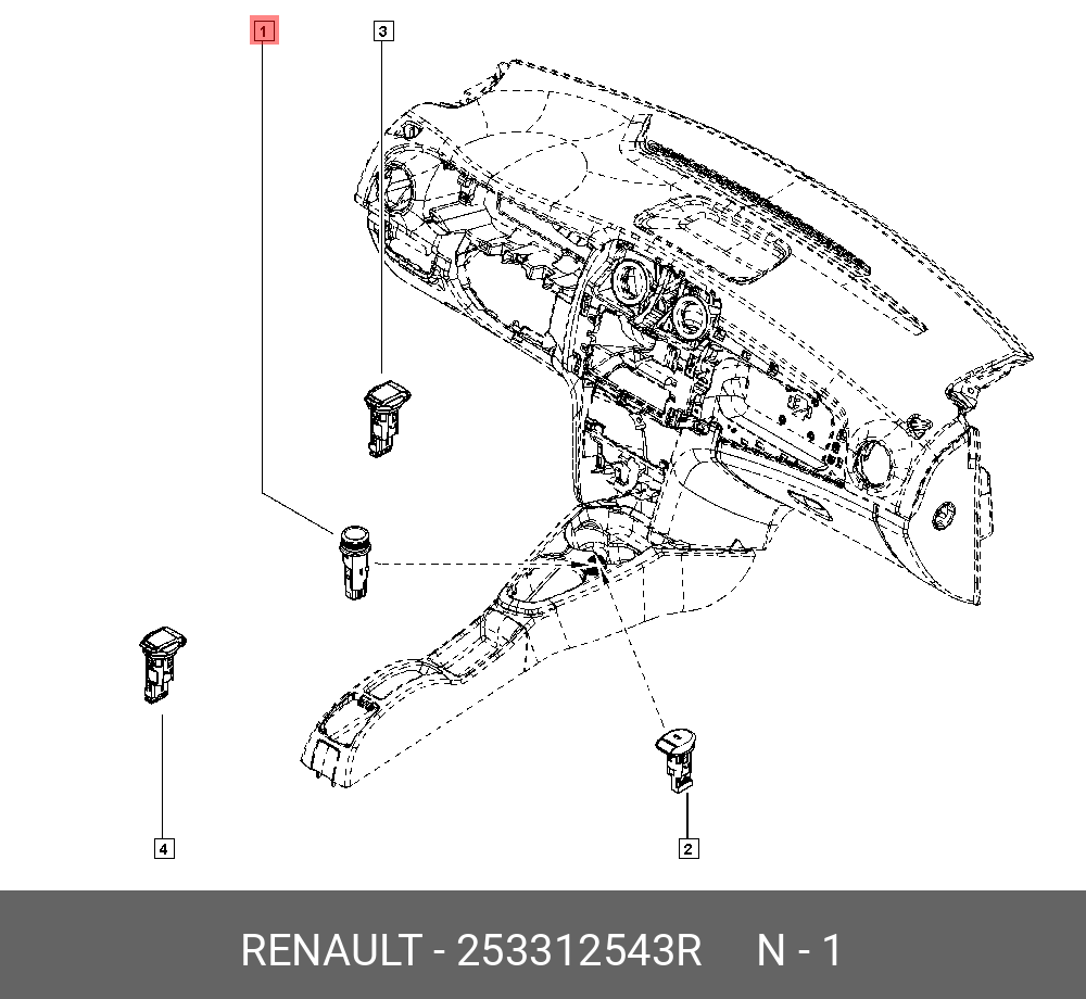 253312543R RENAULT ПРИКУРИВАТЕЛЬ (ПЛАС,МЕТ) - купить, цена в  Санкт-Петербурге