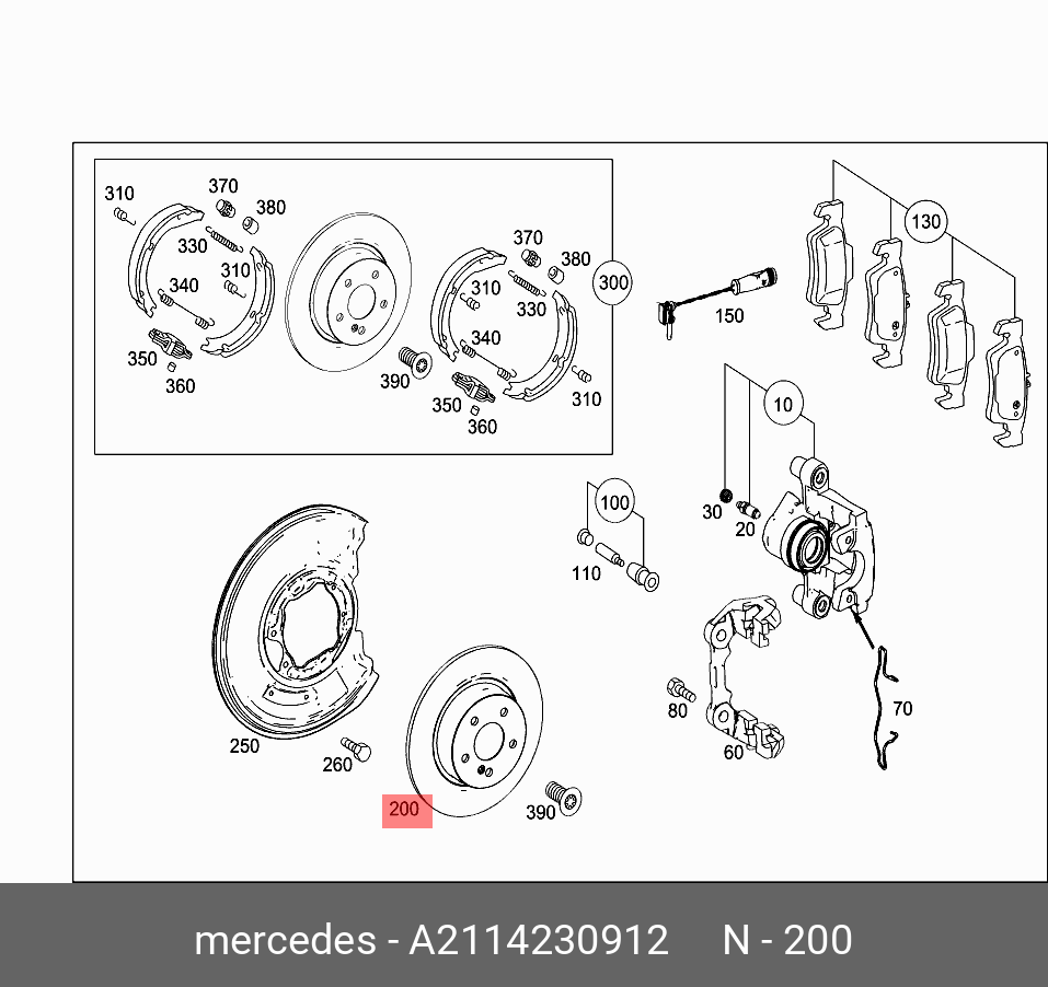 Диск тормозной, задний   Mercedes-Benz арт. A2114230912