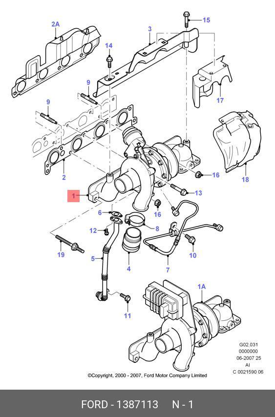 Подключение трубок турбины форд 1 8л 1 387 113 Турбокомпрессор Ford 1387113 восстановленный FORD - купить, цена в Мос