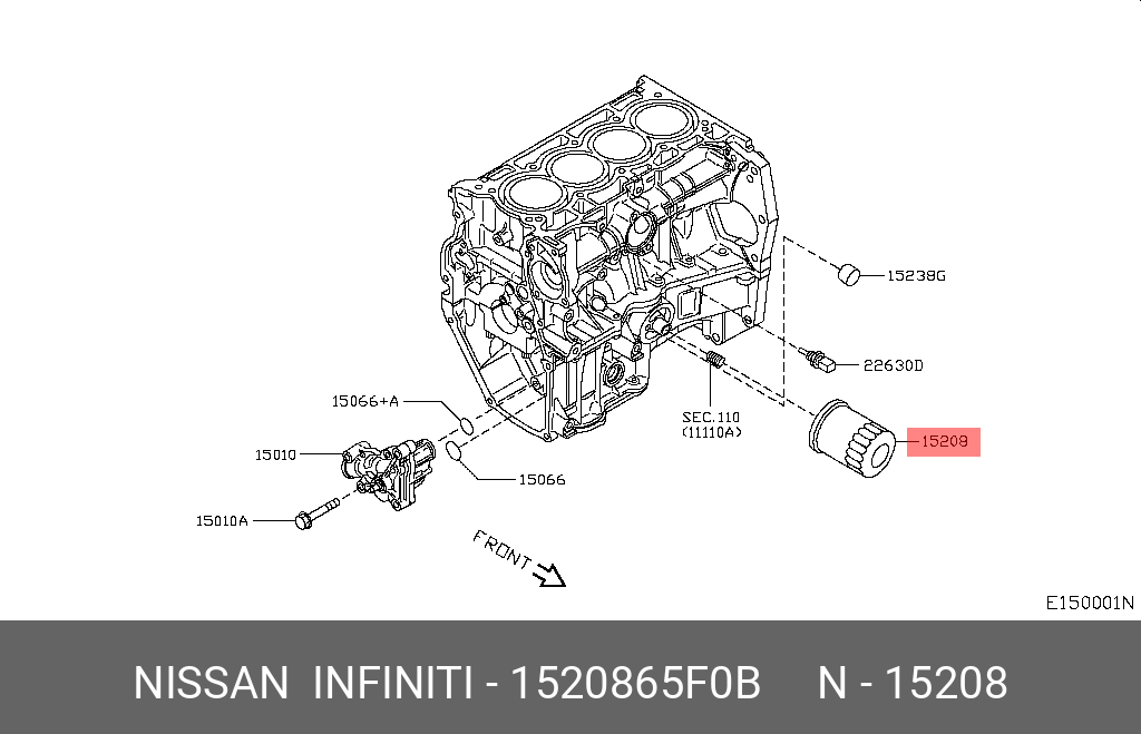 Фильтр масл. Nissan Qashqai (J10, J11) 07-, X-Trail (T30-T32) 01-, Almera (N15, N16) 96-, Note (E11, E12) 06-, Juke (F15) 10