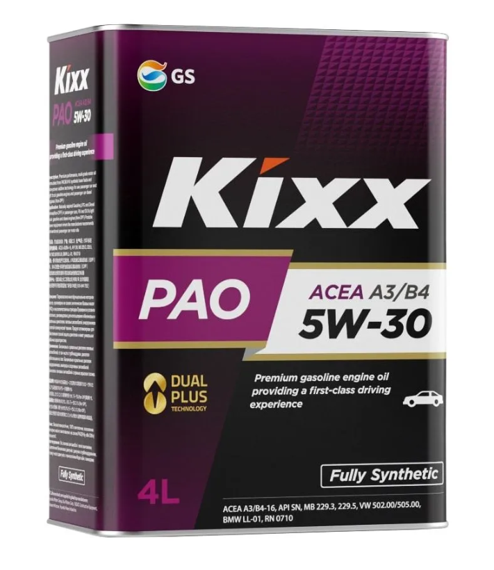 KIXX PAO 5W30 A3/B4 Масло моторное синт. (Корея) (4L)