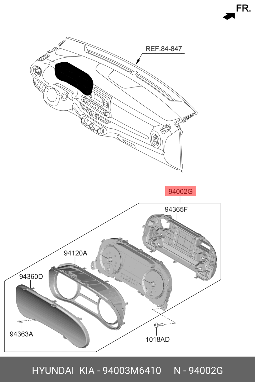 94003M6410 ПРИБОРНАЯ ПАНЕЛЬ В СБОРЕ (СПИДОМЕТРЫ И ТАХОМЕТРЫ) HYUNDAI KIA  купить, цена в Челябинске