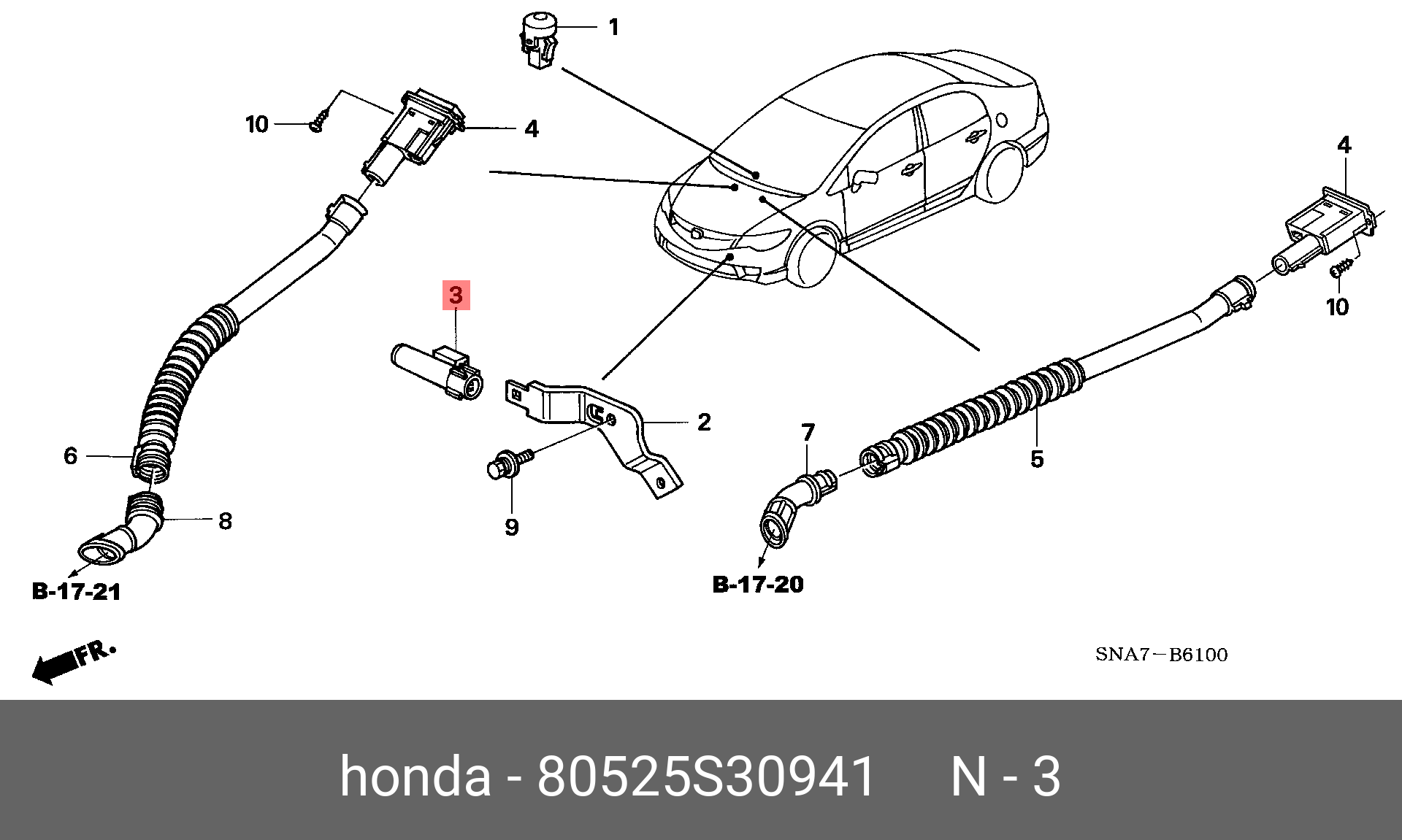 80525S30941 HONDA Датчик температуры наружного воздуха