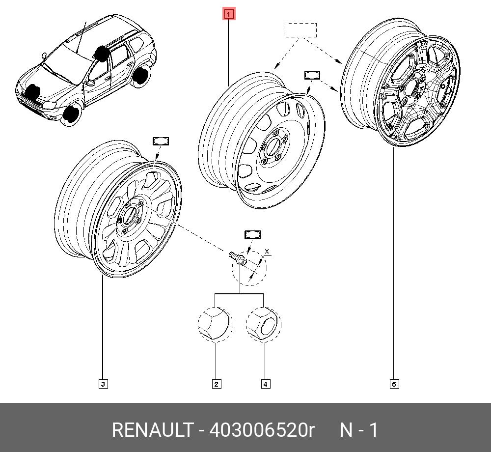 403006520R RENAULT Диск колеса Renault Duster R16 стальной - купить, цена в  Санкт-Петербурге