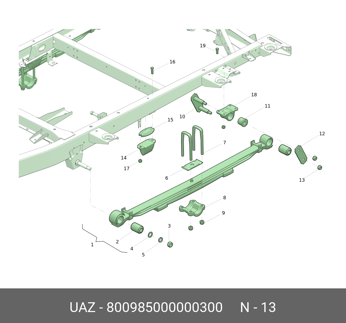 800985000000300 ГАЙКА DIN 985-М12Х1,25-8 А2К UAZ UAZ купить, цена в  Челябинске