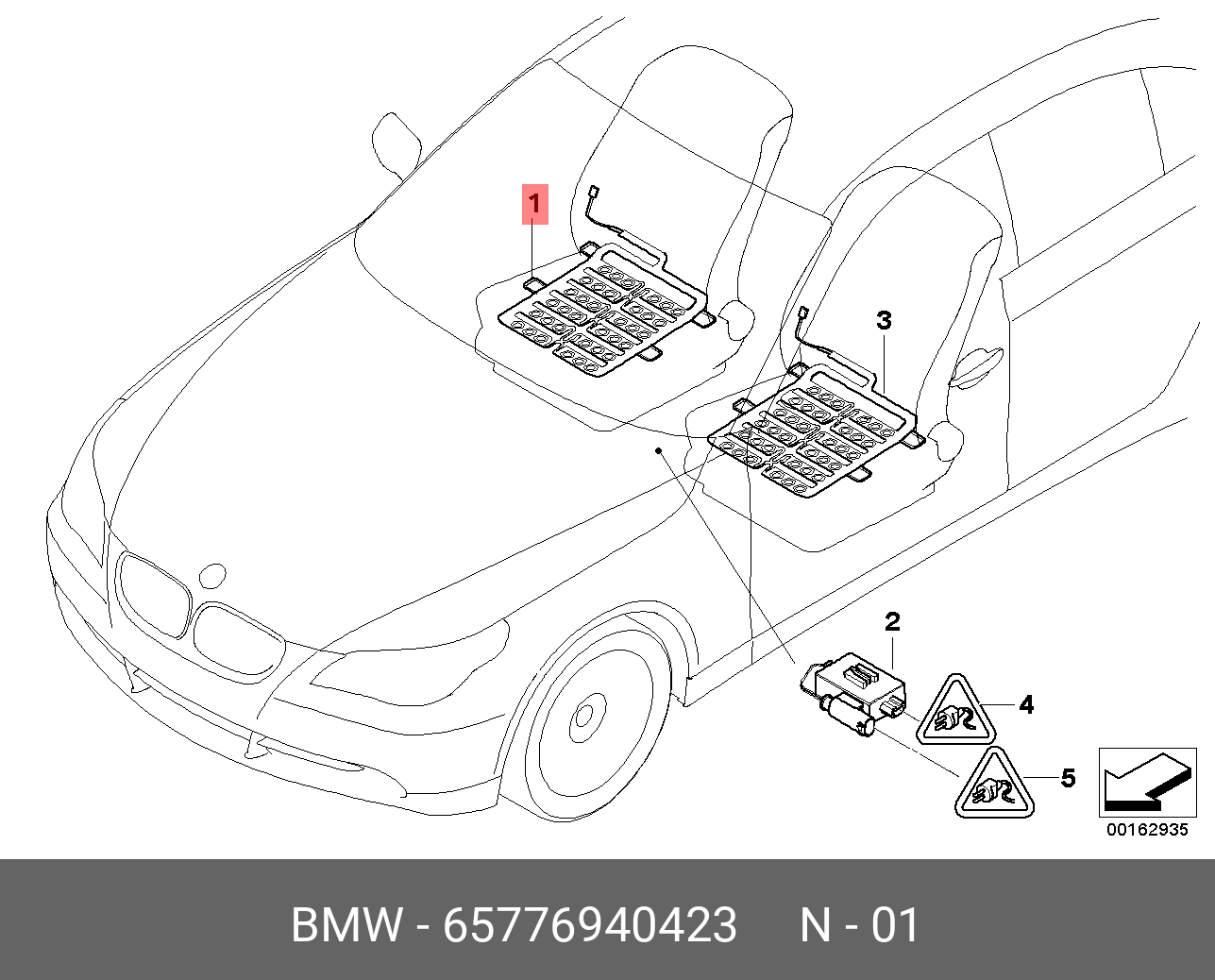 Сенсор системы определения занятого сиденья BMW 65 77 6 940 423 купить в  Симферополе, Севастополе, Крыму