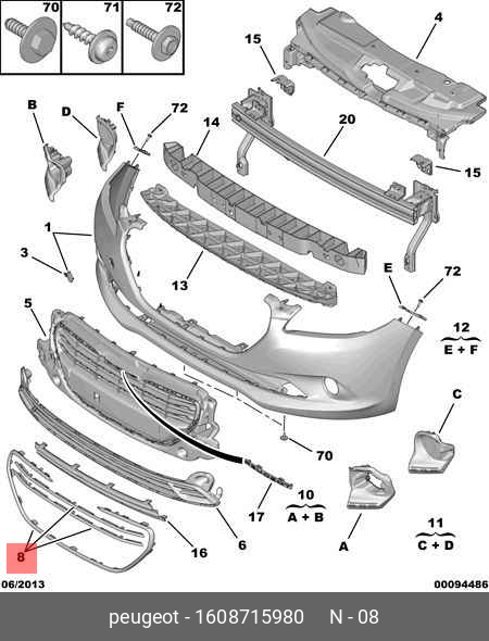 Пежо кузовные детали. Передний бампер Пежо 308 схема. Передний бампер Пежо 301 схема.