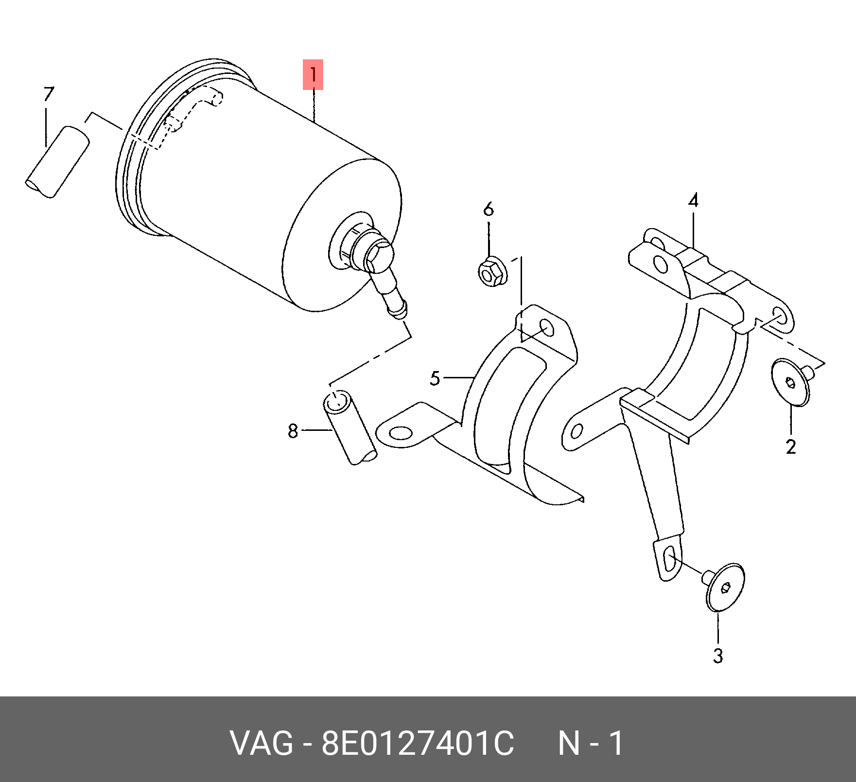 Фильтр топливный   VAG арт. 8E0127401C
