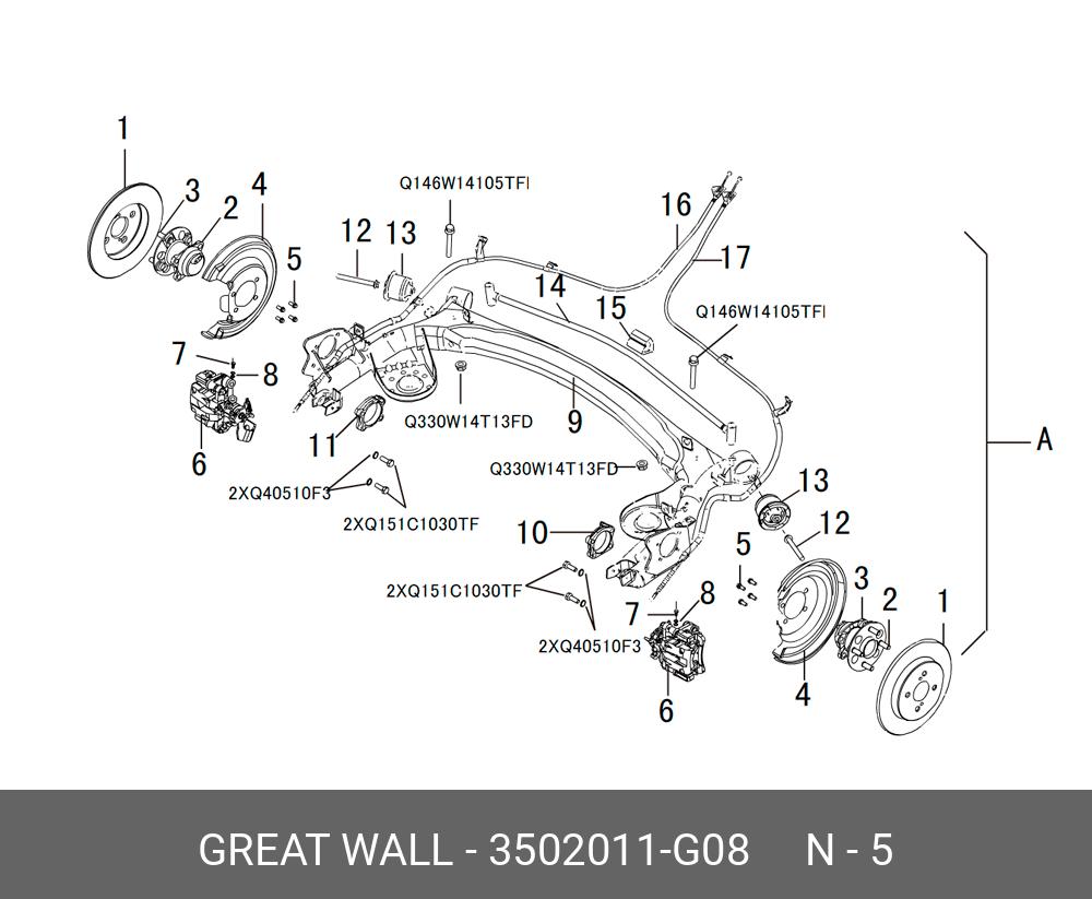 Диск тормозной задний   GREAT WALL арт. 3502011-G08