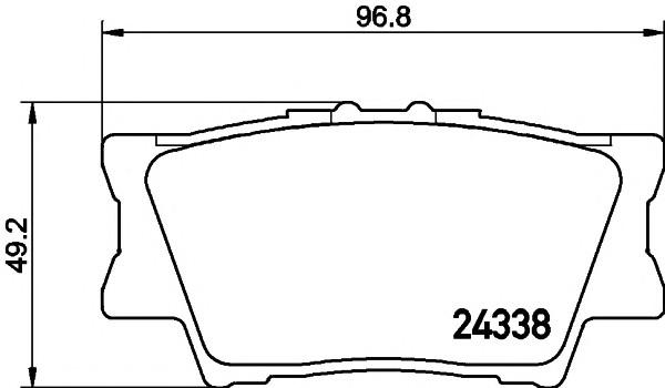 колодки тормозные задние 96.7*49.5  TOYTOTA CAMRY (V40, V50) 06-18, RAV4 ( A30, A40) 08-18