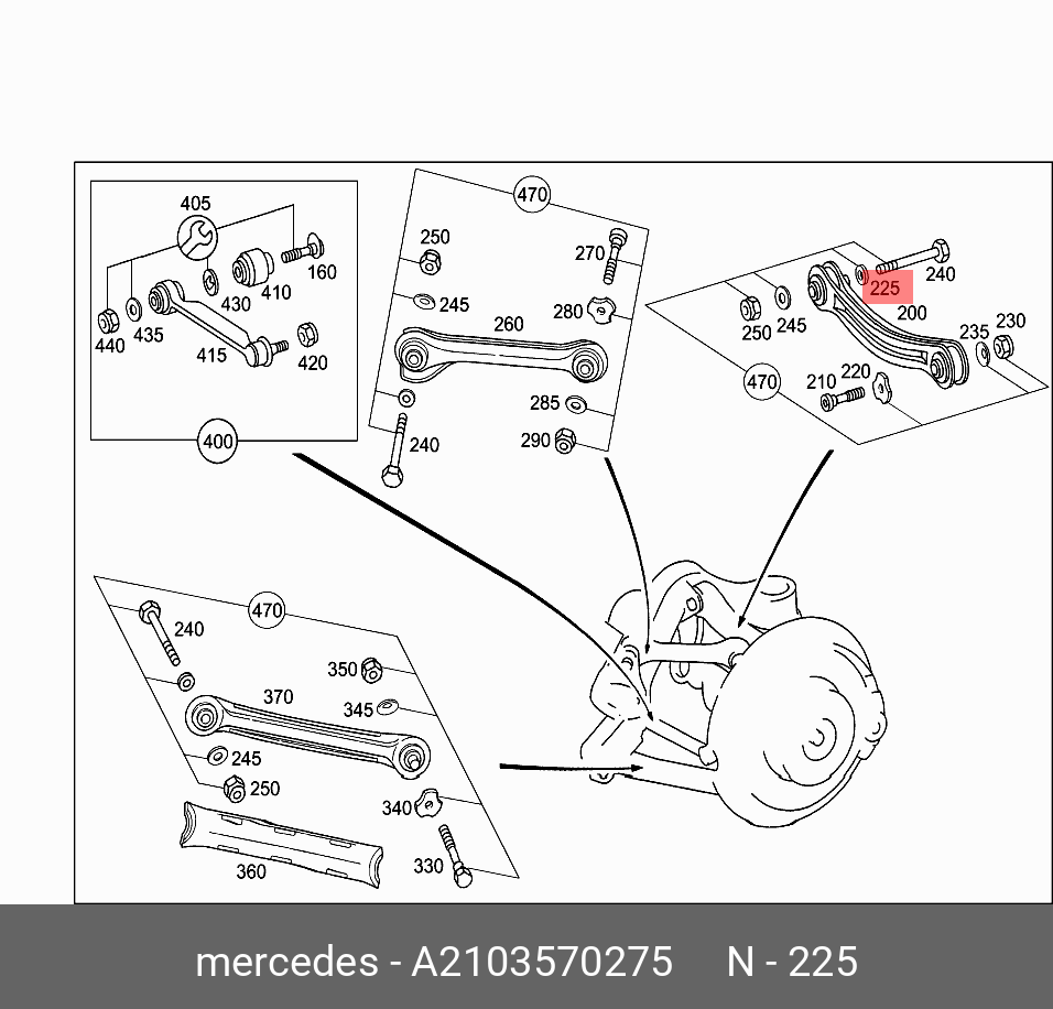 Схема подвески w212