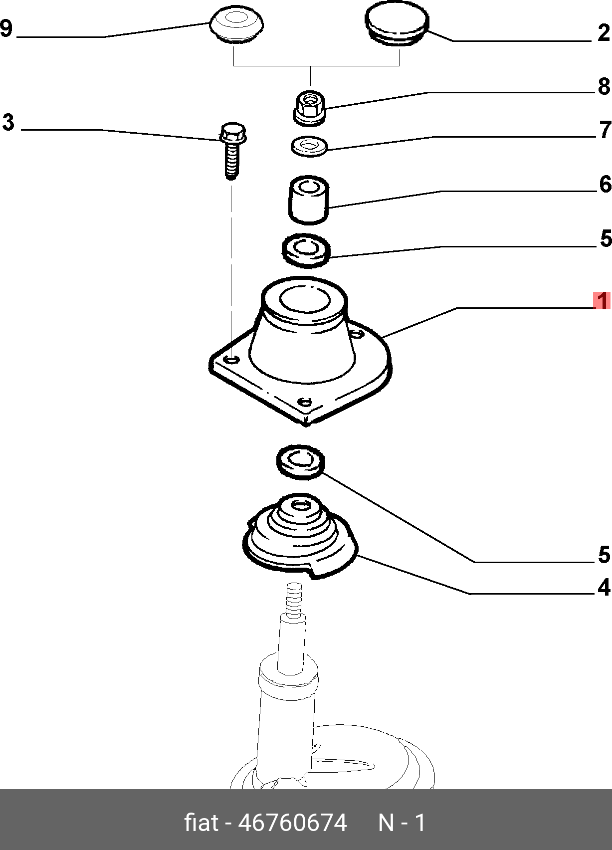 подшипник опорный переднего амортизатора левый = DOBLO правый