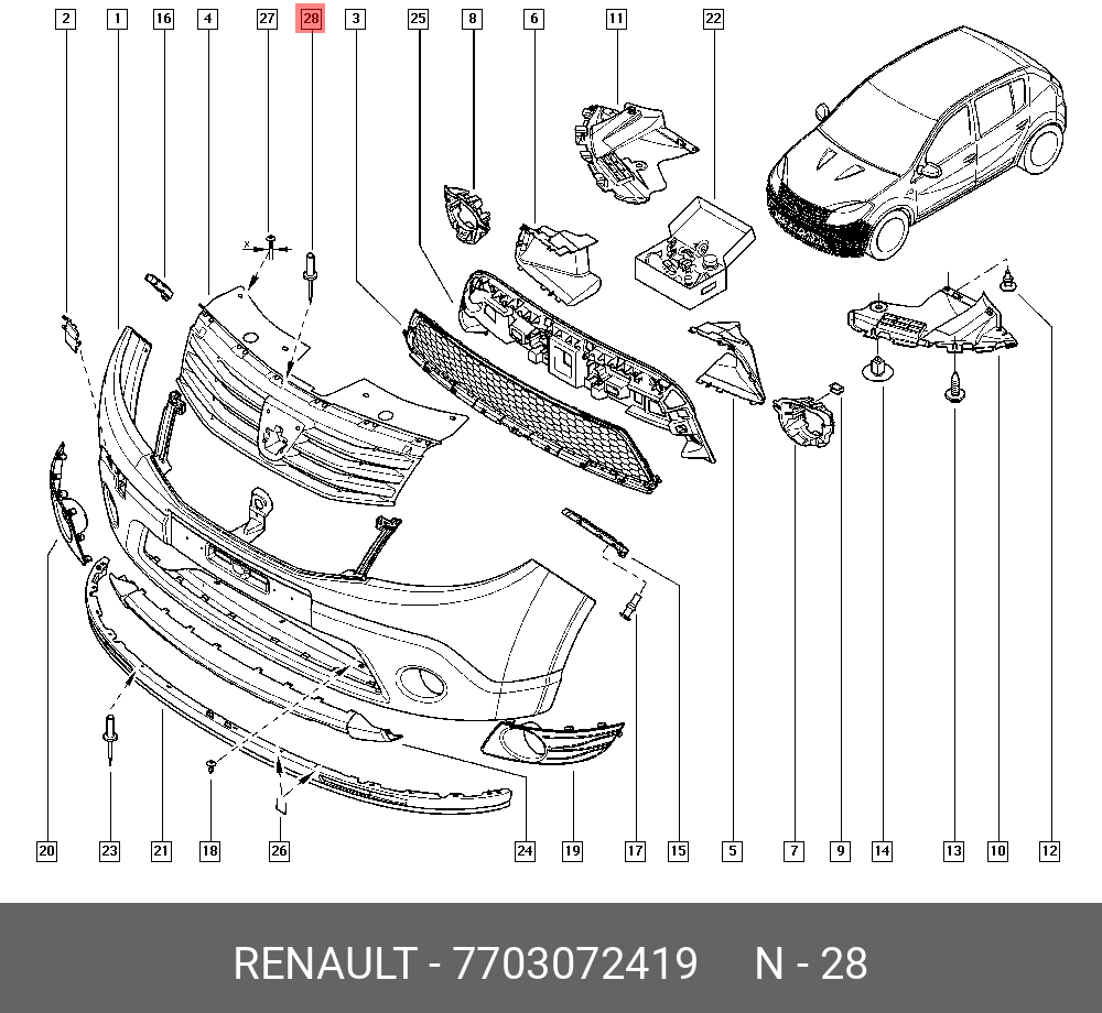 Каталожные номера рено. Рено Дастер части переднего бампера. Детали переднего бампера Рено Дастер схема. Пыльник переднего бампера Рено Логан 2. Детали переднего бампера Рено Дастер.
