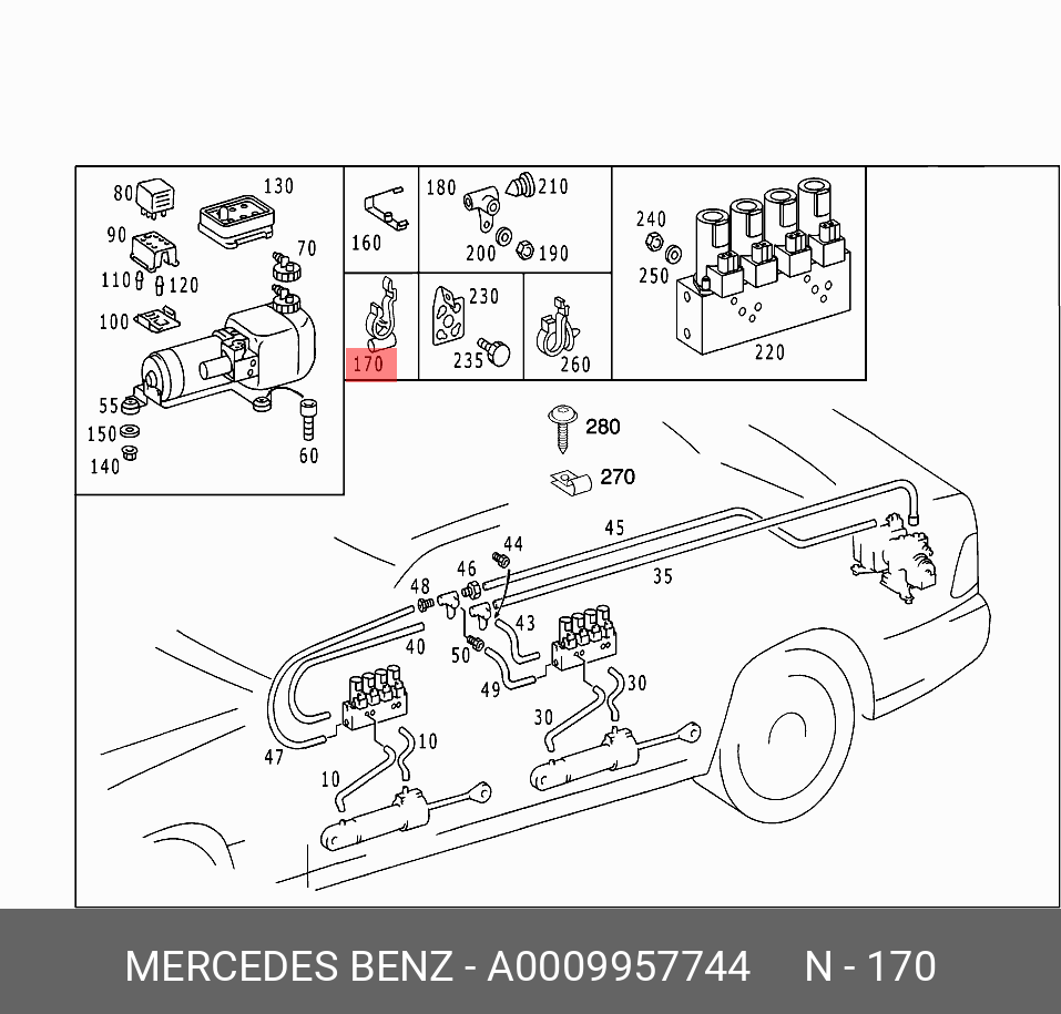 A 000 995 77 44 Хомут. жгут проводки на днище задней части MERCEDES BENZ  купить, цена в Челябинске