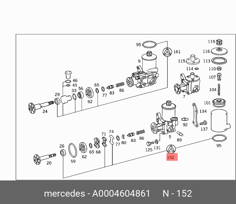 A 000 460 48 61 MERCEDES BENZ Прокладки насоса ГУР (комплект) - купить в  Калининграде | Япония-Авто